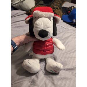 Peanuts Snoopy 19" Christmas Plush in Red Hat & Jacket Macy's Holiday 2015